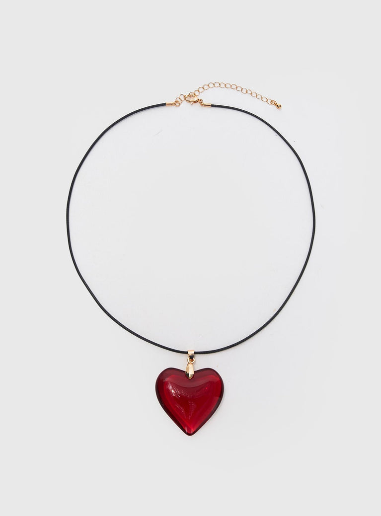 Wild Heart Necklace Gold / Red