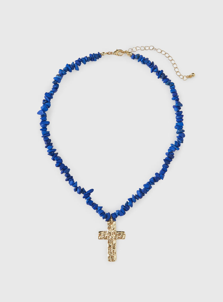 Get Lucky Necklace Blue / Gold