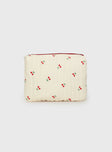 Cherry Time Makeup Bag White