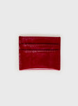 Jakari Card Holder Patent Red