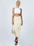   front view of model wearing Princess Polly Abigail Midi Skirt Cream 