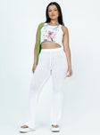 product Princess Polly High Waisted Pants  Santorini Knit Pant Ivory