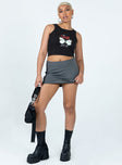 product Princess Polly Sleeveless Asymmetric Neckline  The Rolling Stones Butterly Cropped Tank Black