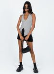 product Princess Polly Sleeveless Plunger  Galliniski Knit Top Grey