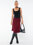 product Delvie Midi Skirt Burgundy Princess Polly  