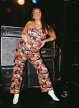 front view of model wearing Princess Polly Main Stage Low Rise Pants Multi Curve 