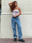 Front view of model wearing  front Princess Polly Sleeveless Crew Neck  Guns N' Roses Tank Tube Top White