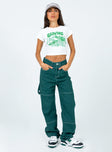 product Princess Polly Mid Rise  Copeland Jeans Green