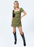 product Princess Polly Asymmetric Neckline  Hastings Mini Dress Khaki