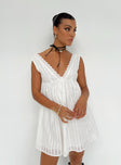 Front view of model wearing  front Princess Polly Scoop Neck  Laney Mini Dress White