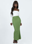 Front view of model wearing  front Rubes Midi Skirt Green Princess Polly  Maxi 