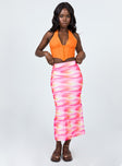   front view of model wearing Princess Polly Sunset Trip Midi Skirt Pink 