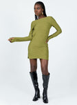 product Princess Polly Asymmetric Neckline  Ignite Mini Dress Green