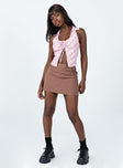 front view of model wearing Princess Polly Ardell Top Pink Multi 