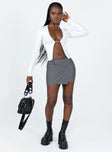 Motel Wahip Mini Skirt In Soft Tailoring Grey