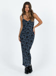 product Princess Polly Asymmetric Neckline  Cotter Maxi Dress Blue Floral