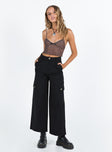 product Princess Polly Low Rise Pants  Worley Cargo Pants Black