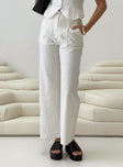 Front view of model wearing  front Princess Polly High Waisted Pants  Sofi Pants Natural