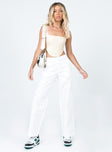 product Princess Polly High Waisted Pants High Waisted Pants  Ayla Linen Pants White