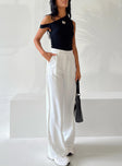 Front view of model wearing  front Princess Polly High Waisted Pants  Archer Pants White Petite