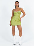 product Princess Polly Sweetheart Neckline  Shilla Mini Dress Green