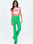 front view of model wearing Princess Polly Anderson Pants Green 