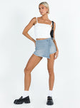 product Bowden Skort Light Wash Denim Princess Polly High Waisted Shorts 