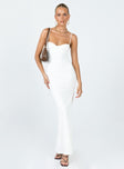 front view of model wearing Princess Polly Belladonna Maxi Dress White 