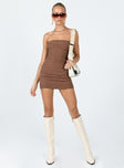 product Princess Polly Asymmetric Neckline  Oscar Mini Dress Brown