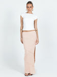 product Oscar Split Maxi Skirt Beige Princess Polly  Maxi 