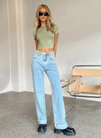 product Princess Polly High Waisted  Ollie Straight Leg Jean Light Wash Denim