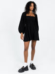 product Princess Polly Square Neck  Let's Dance Mini Long Sleeve Dress Black