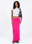 Front view of model wearing  front Harriette Maxi Skirt Pink Princess Polly  Maxi 