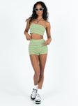 product Princess Polly Sleeveless Asymmetric Neckline  Pool Party Knit Top Green Stripe