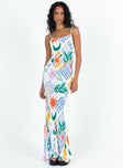 product Princess Polly Asymmetric Neckline  Luncheon Maxi Dress Blue Multi