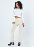 front view of model wearing Princess Polly Jayla Pants Beige 