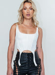 front view of model wearing Princess Polly Mackenzie Top White 