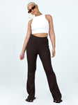 front view of model wearing Princess Polly Anderson Pants Brown 