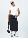 product Motel Enore Skirt Navy Princess Polly  Midi Skirts 