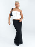   front view of model wearing Princess Polly Belle Knit Maxi Skirt Black Maxi 