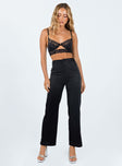 product Princess Polly High Waisted Pants High Waisted Pants  Croft Pants Black Glitter