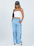 product Princess Polly High Waisted Pants  Sicilian Cargo Pants Blue