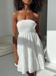 product Princess Polly Asymmetric Neckline  Fahy Strapless Mini Dress White