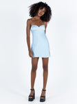 product Princess Polly Asymmetric Neckline  Snowbird Mini Dress Blue