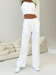 product Princess Polly High Waisted Pants High Waisted Pants High Waisted Pants  Toscan Cargo Pants White