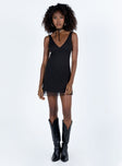 product Princess Polly Asymmetric Neckline  Zuba Mini Dress Black