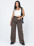 product Princess Polly High Waisted Pants  Archer Pants Dark Brown