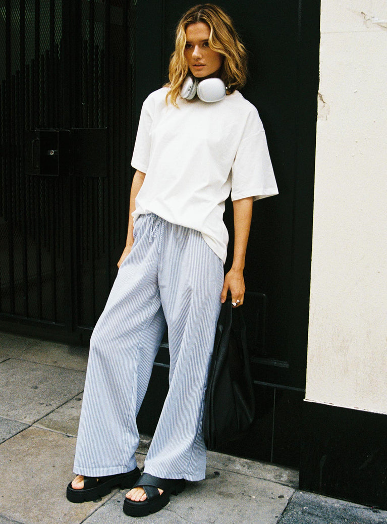 front view of model wearing Princess Polly Jamason Tee White Half Sleeves Crew Neck 