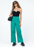 front view of model wearing Princess Polly Rubie-Jane Pants Green 