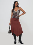 front view of model wearing Princess Polly Karena Longer Top Multi Sleeveless Plunger 